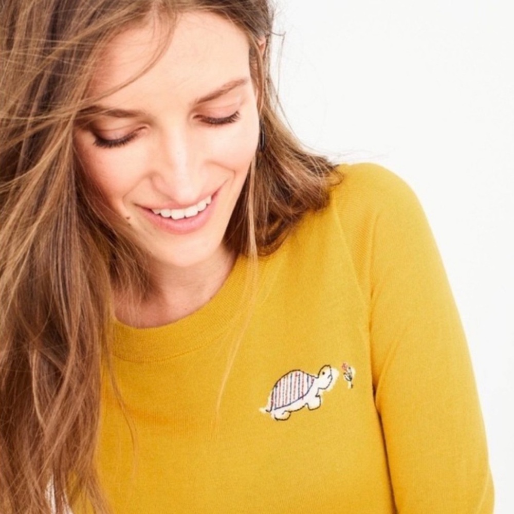 J. Crew Tippi sweater with turtle detail - 100% merino wool